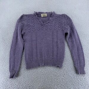 Vtg 70s Sears JR‎ Bazaar Knit Sweater Womens CROP FIT S Pullover Acrylic Nylon